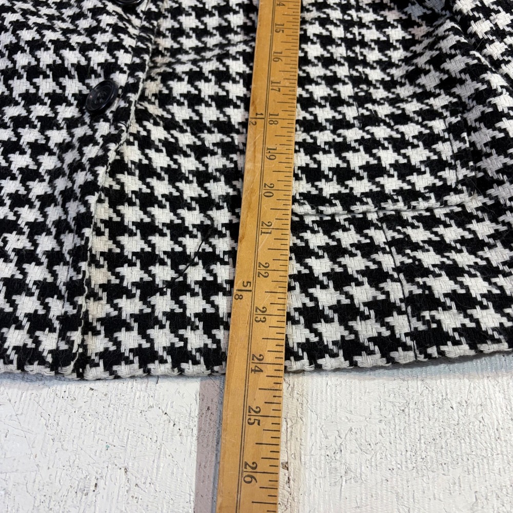 Liz Claiborne Wool Jacket – XL Black White Houndstooth Cropped - Picture 4 of 14